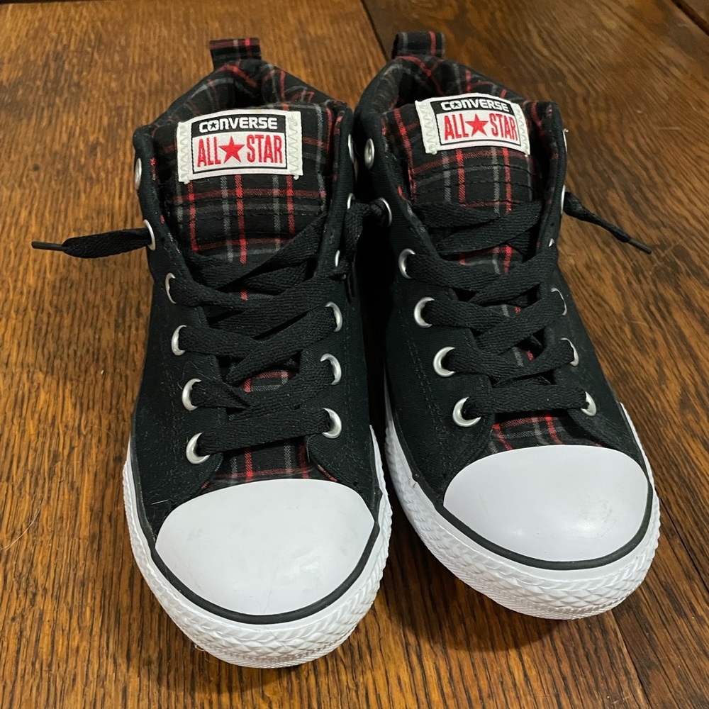 Converse All Star Black Plaid Women’s Size 7.5 Juniors Size 6